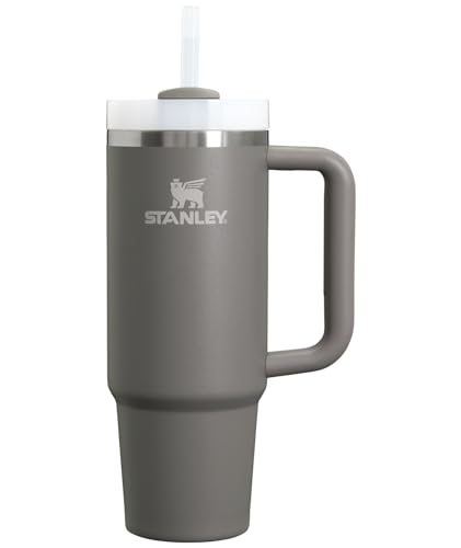 Stanley Quencher H2.0 FlowState vakuumisolierter Becher aus Edelstahl mit Deckel und Trinkhalm, für Wasser, Eistee oder Kaffee, Smoothie und mehr, Steinfarben, 887 ml