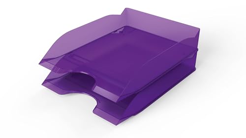 Durable Briefablageschale BASIC A4, lila transluzent, Abflagefächer stapelbar, 6 Stück, 1701674992