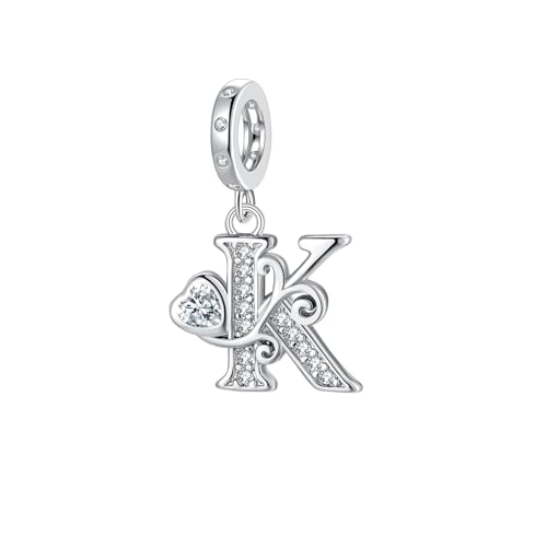 Letter Charms für Pandora Armbänder Silber Alphabet Initiale Charms K Bead Anhänger Schmuck Geschenk für Frauen Mädchen