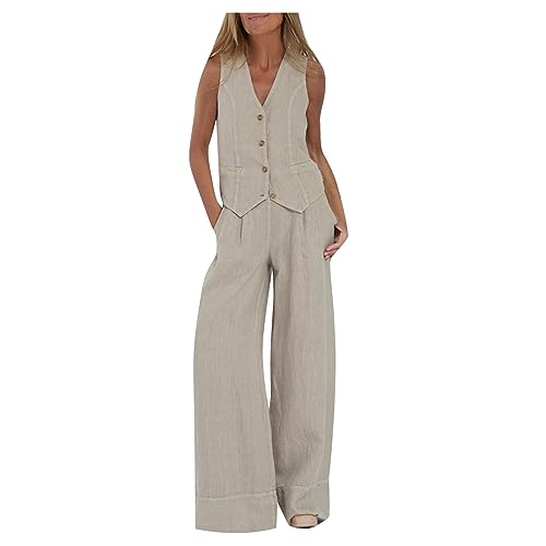 Lange Hosenanzug Damen 2 Teiler Business Anzug Set Casual weste Tracksuit Elegante Einfarbig Outfits Blazer Jacke Freizeitanzug Sexy Festlich Workout Sets mit Taschen sonderangebote restposten