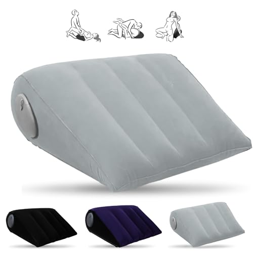 Sex Kissen Sexkissen Sex Lendenkissen - Erotik Kissen & Ramps - Aufblasbares Sex Positions Kissen für Sexstellungen, Sex Pillow für Mehr Spaß, Sexspielzeug für Paare, Frau, Männer, Grau