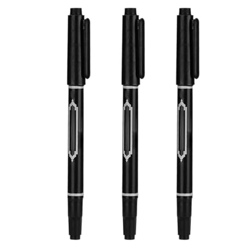 XJKLBYQ Tattoo-Schablonenstift, 3pcs 5,39 Zoll Hautmarker, Tattoo-Werkzeug, Hautbegleiter Twin Tip Tattoo Stift ungiftig professionelle Tattoo für Tattoo-Künstler Schwarz