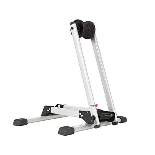BAtlam Fahrradboden-Parkständer, Eisen, platzsparend, freistehend, tragbar, geformt, Fahrradständer, Halterung, Outdoor, Indoor-Parken, 18"- 29" Garage mit,Schwarz (Weiß)