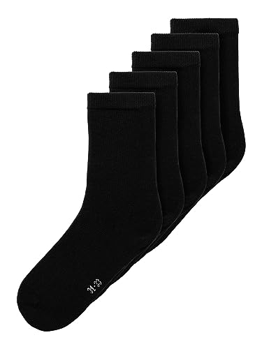 NAME IT Unisex NKNSOCK 5P SOLID NOOS Socken, Black, 31/33
