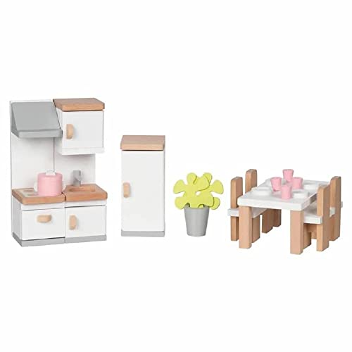 goki 51493 - Puppenmöbel Style, Küche - Küchenausstattung für das Puppenhaus, Puppenhauszubehör (20 teilig)