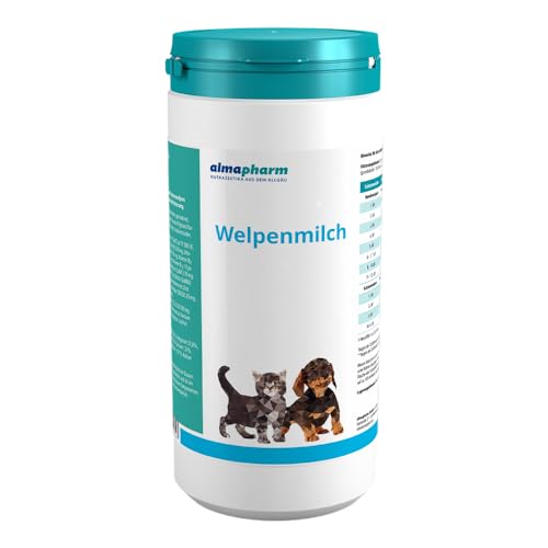 almapharm Welpenmilch | 800 g | Alleinfuttermittel für Hunde- und Katzenwelpen | Zur mutterlosen Aufzucht und Beifütterung | Mit Milchsäurebakterien und Fructo-Oligosacchariden