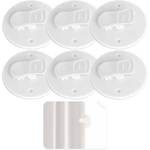 WeddHuis 6 Stück Selbstklebende Duschvorhang Clips Spritzschutz Winddichte Schutz Klammern Cleveres Zubehör zum Halten Duschvorhang (2.1 Zoll) (Weiß)