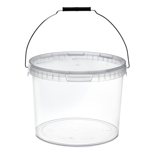 Garronda Eimer mit Deckel 12 L für die Lagerung von Lebensmittel- und Chemischen Produkten Transparent 1 Stück GD-0119