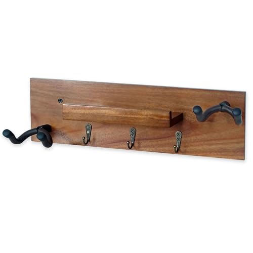 keepdrum GS039a Gitarren-Wandhalter für zwei Gitarren und Zubehör