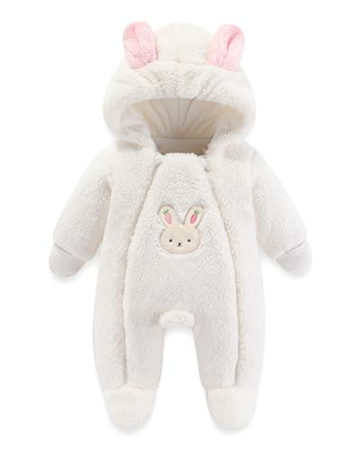 WYTbaby Baby Overall Winter Fleece Warm Schneeanzug Baby Romper Mit Kapuze Für Jungen Mädchen 3-6 Monate