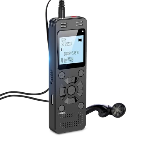 128GB Digitaler Sprachrekorder mit Playback - EVISTR 9296 Stunden sprachaktiviertes Aufnahmegerät Audio-Diktiergerät mit Passwort MP3-Player für Vorlesungen Besprechungen