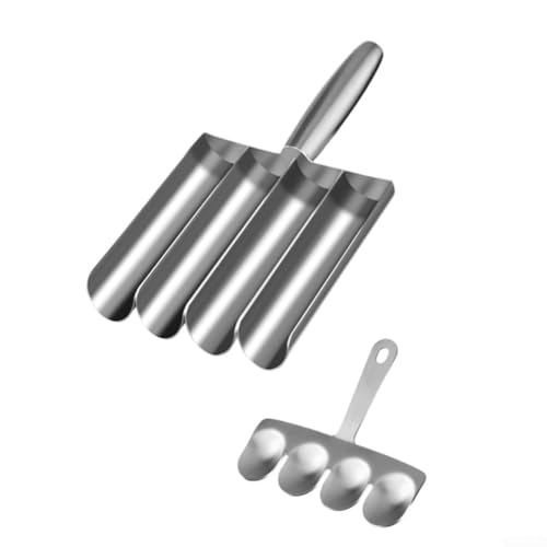 AIDNTBEO Fleischbällchen-Maker-Set, kreatives Edelstahl-Küchenwerkzeug, einfache Zubereitung von Fleischbällchen, mit Schneiden für manuelle Fleischbällchenliebhaber (vierfaches Fass)