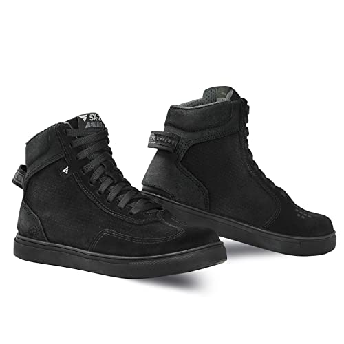 SHIMA SX-2 EVO LADY Motorradschuhe für Damen | Atmungsaktiv, Verstärkte Leder Biker Motorradstiefel Frauen mit Knöchelstütze, Rutschfeste Sohle, Schaltpolster (Schwarz, 36)
