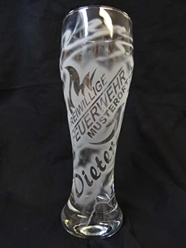 Weizenglas 0,5 ltr. mit Gravur Freiwillige Feuerwehr Ortsname und Name individuell