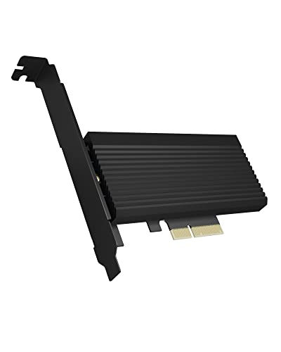 ICY BOX NVMe M.2 SSD zu PCIe 4.0 X4 mit Aluminiumkühlkörper Adapterkarte für Key-M mit USB C IB-PCI208-HS
