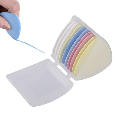 Stoffschneiderkreide – Nähkreide für Stoff, bunte Stoffschneiderkreide mit Dreiecksform, Dreieck-Schneiderkreide-Set, löschbarer Stoffmarker, Muster, Nähwerkzeug-Zubehör mit Box