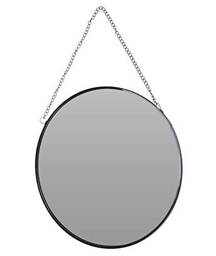 Meinposten Kleiner Spiegel rund Wandspiegel Deko Metall Glas Dekospiegel anthrazit Ø 20 cm