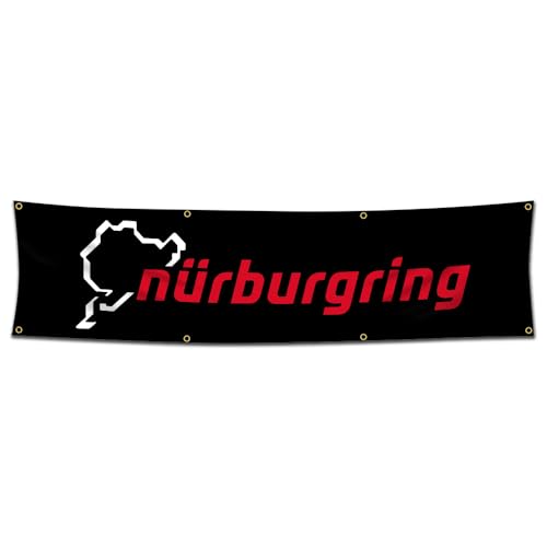 ENMOON Rennwagen-Banner (6 x 2,4 m, 150D Poly) für Auto, Show, Garage, Wanddekoration