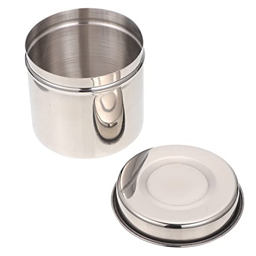 HEALLILY Edelstahl Medizinischer Behälter: Verbandsglas 12x11.5x11.5 cm, Silberschutzdeckel, Multipurpose, Wasserabweisend