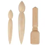 BENECREAT 3 Stück 3 Stile Doppelend-Töpferausgießer, BurlyWood Keramikformen, Töpferformen-Set Zum Formen von Tontüllen, Trimmen, Handgemachter Ton Für Anfänger