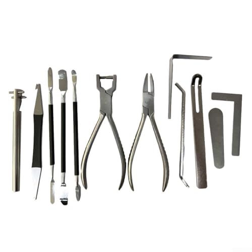 Jayruit Saxophon-Reparatur-Set mit Tasche, Premium-Edelstahl-Werkzeuge, perfekt für Saxophon, Klarinette und mehr, langlebig und zuverlässig, 12 Stück