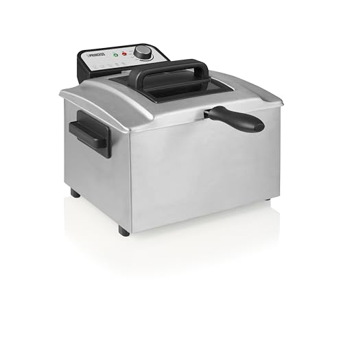 Princess Friggitrice, capacità 5 litri, 3270 W, tecnologia zona fredda, finestra di visualizzazione, acciaio inox, doppio termostato, facile da pulire, parti rimovibili, 01.184090.01.001