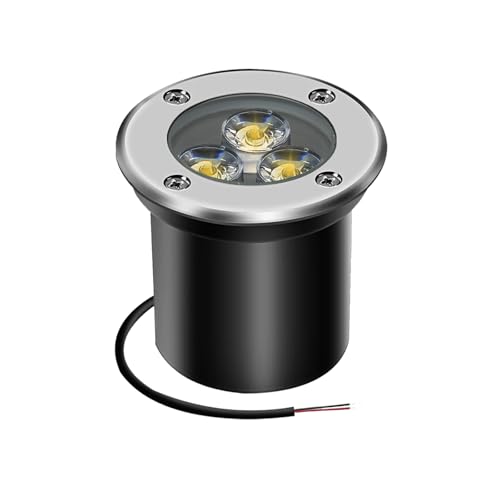 AHOTSUK 3W LED-Bodenleuchten Netzbetriebene Gartenbrunnenleuchten im Freien12 V 24 V IP67 Wasserdichte Niederspannungs-Landschaftsbeleuchtung Bodeneinbauleuchten für Auffahrt