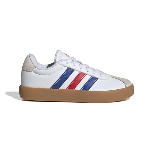 adidas VL Court 3.0 Shoes Kids Sneaker, FTWR White/Team royal Blue/Better Scarlet, 37 1/3 EU