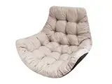 Bjird Hängesessel Kissen, Polster, Auflage für Polyrattan & Rattan Hängeschaukel, Sitzauflage für Hängekorb - Runde Sitzkissen - Rückenkissen für Hängesitz - Indoor & Outdoor - Beige Ökoleinen