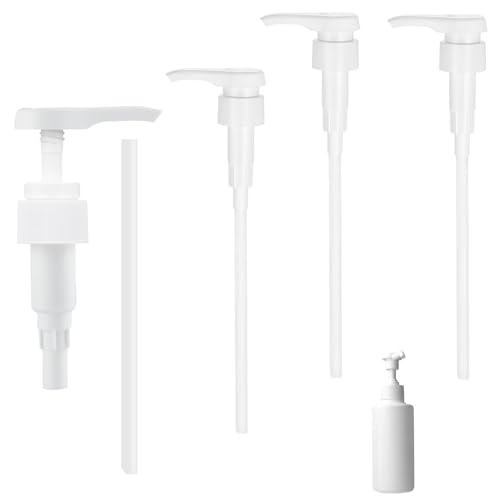4 Stück Dosierpumpe 1L Sirup für Best Body Nutrition Weiße Wiederverwendbar Pumpaufsatz Shampoo Pumpspender Pumpkopf für 1000ml und 28/410 Gewindebehälter Flasche