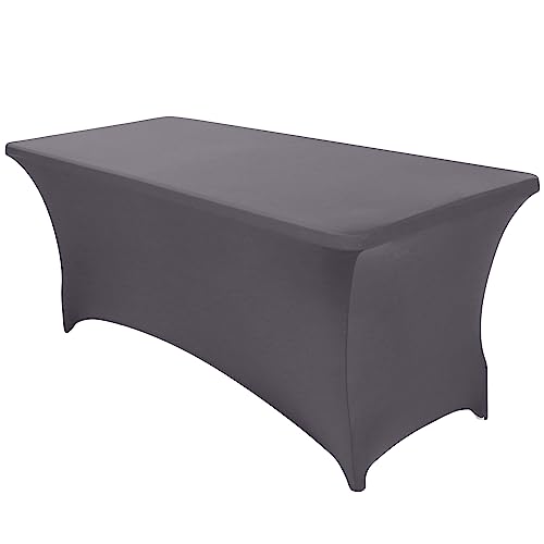 Separo Tischdecke, dehnbar, rechteckig, Spandex, für Outdoor, Party, DJ, Messen, Bankett, Lieferanten, Hochzeiten etc. 1PC 4FT grau