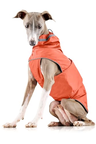 ZAUBERPFOTE® Hunderegenmantel London I Mit extra langem YKK® Reißverschluss für Halsband & Geschirr I Für kleine, mittlere & große Hunde I Wasserdicht & Maschinenwaschbar I Regenmantel für Hunde (60)