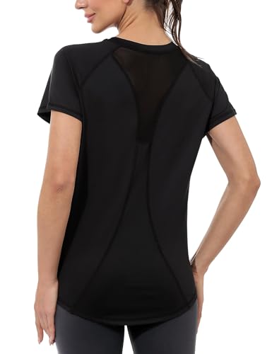 Gyabnw Sport Tshirt Damen Fittness Sportshirt Kurzarm Funktionsshirt Laufshirt Gym Yoga Oberteil