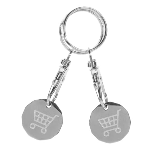HEALEEP 2 Stück Einkaufswagen-token Einkaufswagenchip Als Schlüsselanhänger Trolley-token Aus Edelstahl Trolley-token-werkzeug Metalltrolley -token Keyrings Rostfreier Stahl Silver
