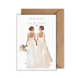 WBdesignz Queer Hochzeitskarte mit Umschlag - Stilvolle Glückwunschkarte zur Trauung für Frauen Schöne Geschenkkarte zur Hochzeitsfeier Brautpaar Liebe Verlobung LGBTQ+ (DIN A6)