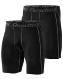 Roadbox 2er Pack Herren Kompressionsshorts, Schnelltrocknendes Baselayer Unterhose Tights Kurz Laufunterwäsche