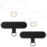 caslord 4 Stück handyband Universal Pads, Verwandelt Deine Hülle in eine handyband, Ultra-dünnes TPU-Plättchen passend für alle Standard Handyhülle -Schwarz+Klar