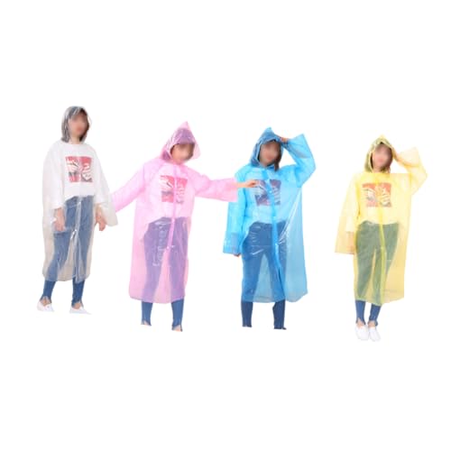 YARNOW 4 Stück Regenmantel Für Erwachsene Maleroveralls Regenponcho Wanderponcho Schutzanzug Laboroveralls Stauboveralls Maler Overalls Sicherheitsoverall Einwegoveralls Kind Verdicken