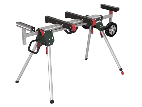 Metabo Kappsägen Untergestell KSU 251 (Gesamtlänge 127-150 cm, inkl. 1 Paar Maschinenträger + Werkstückauflagen mit Rollen, Maschinenständer, max. Gewichtsbelastung 250 kg) 629005000