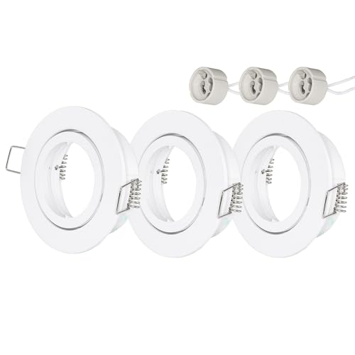 Oley Leuchten LUX Frame LED Einbaustrahler Rahmen GU10 Einbauleuchte schwenkbar LED Spots 230V Farbe weiß