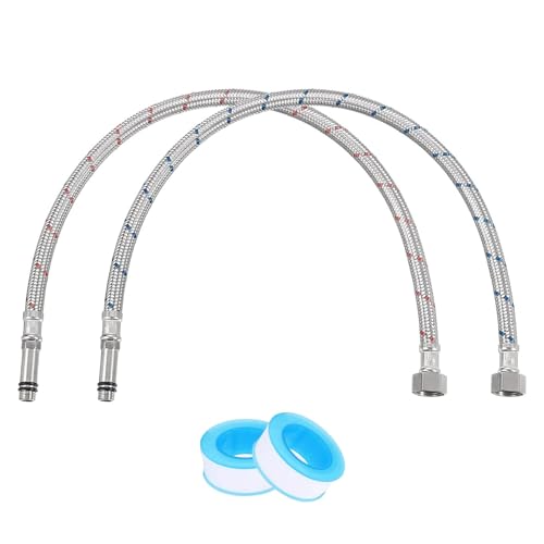 Anschlussschlauch Armatur G3/8 x M10,2 Stück Flexschlauch Verlängerung,80 cm Wasserhahn Schlauch,3/8 Zoll Verlängerung Flexschlauch,Edelstahl Panzerschlauch,Wasserhahn Anschlussschlauch für Küche,Bad