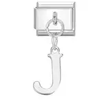 Hoomall Italian Charms Module Silber Anhänger Buchstaben A-Z 9mm Edelstahl Italian Bracelet Charm Damen DIY Italian Style Charms Abnehmbar Italienisches Charm Armband Zubehör Mädchen Teens Geschenk(J)
