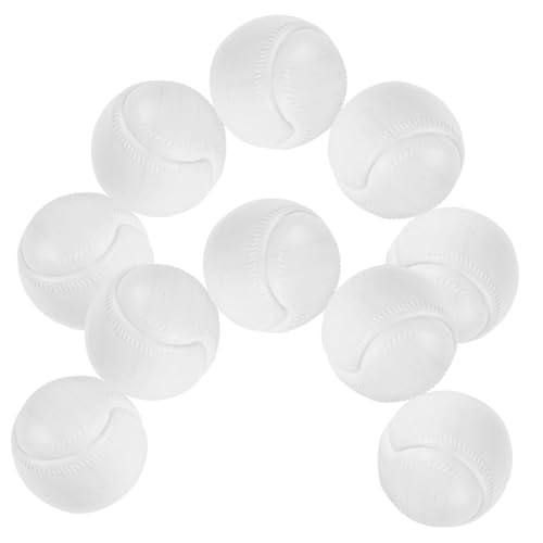 HEMOTON 10st Hohle Plastikkugel Kleiner Baseball Aus Plastik Tragbarer Baseball Aus Kunststoff Baseballtraining Gefälschter Baseball Baseballbälle Aus Plastik Kinder Spielen Bälle Weiß