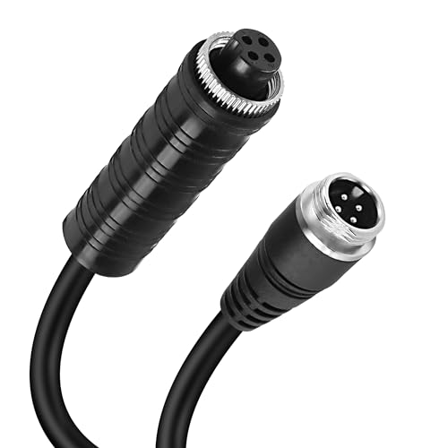 MEIRIYFA Auto 4-Pin Luftfahrt Video Verlängerungskabel, Backup Kamera Automobildraht Stecker auf Buchse 4-Pin wasserdicht Stoßfest für CCTV Rückfahrkamera LKW Bus Van Fahrzeug - 5M