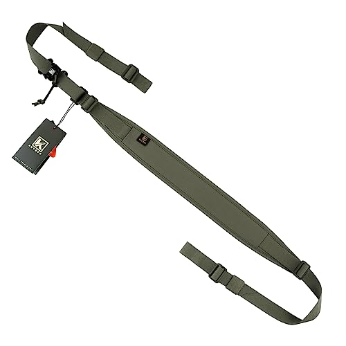 Taktischer Gewehrriemen, 2-Punkt Verstellbarer taktischer Gewehrriemen mit breiter Polsterung für Jagd, Camping & Outdoor Aktivitäten (RG)