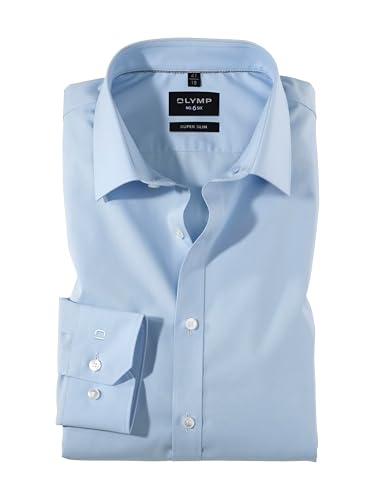 OLYMP Herren Businesshemd Langarm No.Six,Einfarbig,super Slim,Urban Kent,hellblau 10,42