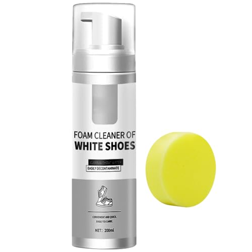 KOAHDE Weißes Schuhreinigungsschaum Spray,Weißer Schuhreiniger,Sneaker Reinigungsset,Schuhreiniger Schaum zum Entfernen von Flecken und Schmutz,Sneaker Farbpflege,Sneaker Reiniger weiß