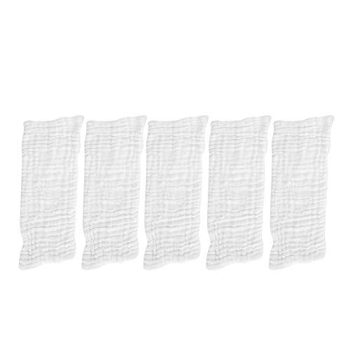 Stoffwindel Windeleinlagen Baumwolle Gaze Atmungsaktiv für Neugeborenen Kleinkinder Waschbar Wiederverwendbar 5Pcs/Set(Weiß)