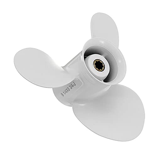 HUVNEXA Außenbordpropeller 9 1/4 x 9 3/4, for Yamaha, 9,9–15 PS 683-45952-00-EL 8-Keilzahn-3-Blatt-Marinepropeller Bootspropeller