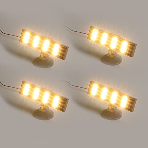 TEDDOO 4-Sätze von Baustein-Leuchten, LED-Licht-Kit, Suchscheinwerfer, geeignet für Baustein-Modelle, Konturleuchten, USB-Stecker (kompatibel mit Mainstream-Bausteinen) (Lumière Blanche Chaude)
